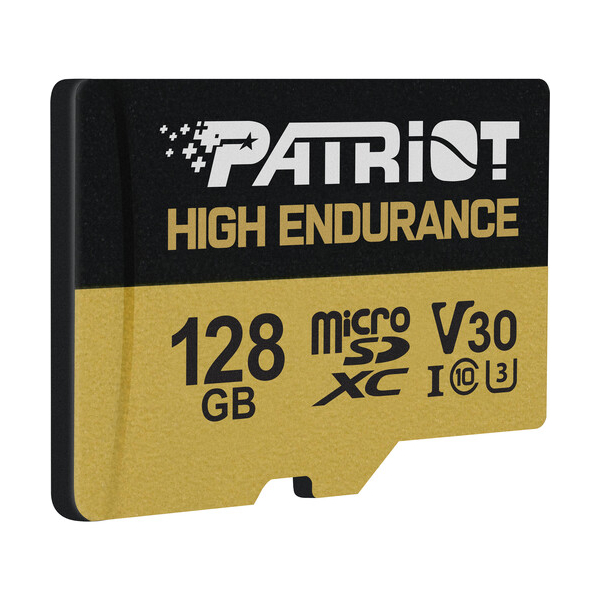 მეხსიერების ბარათი Patriot PEF128GE31MCH, 128GB, SDXC, Memory Card with SD, Black/Yellow