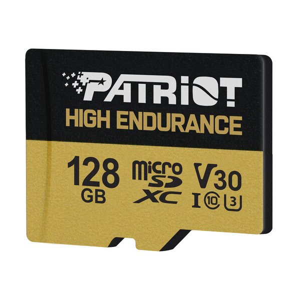 მეხსიერების ბარათი Patriot PEF128GE31MCH, 128GB, SDXC, Memory Card with SD, Black/Yellow