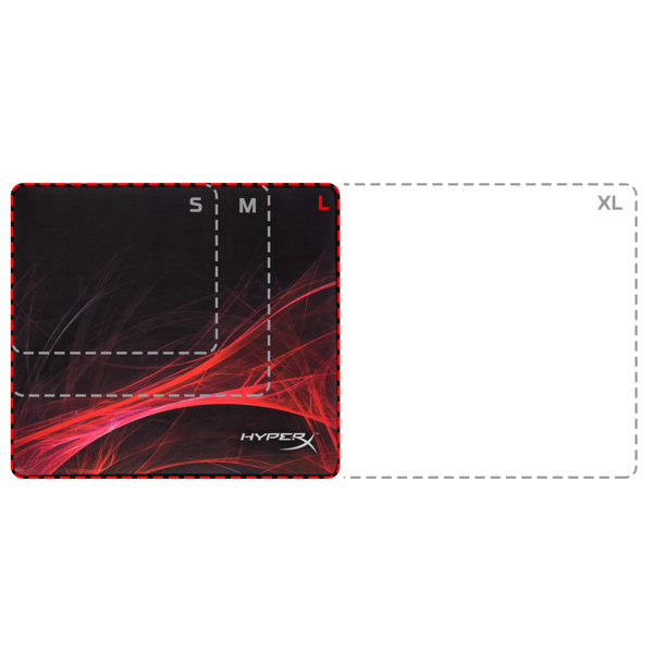 მაუსის პადი HyperX 4P5Q6AA Fury S, Gaming Mouse Pad, L, Black/Red