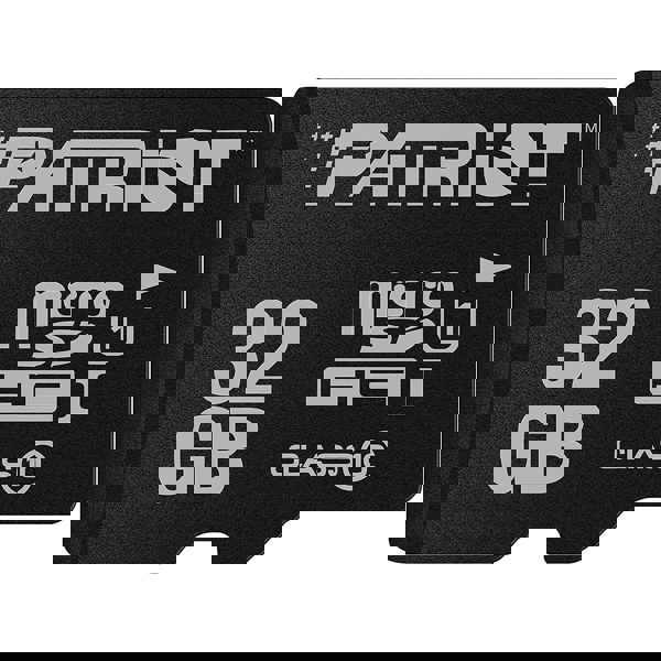 მეხსიერების ბარათი Patriot PSF32GMCSDHC10, 32GB, MicroSDHC, Memory Card with SD, Black