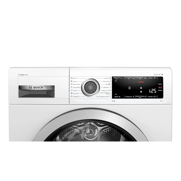 სარეცხის საშრობი მანქანა Bosch WTX87M90ME, 9Kg, A++, 64Db, Washing Dryer, White