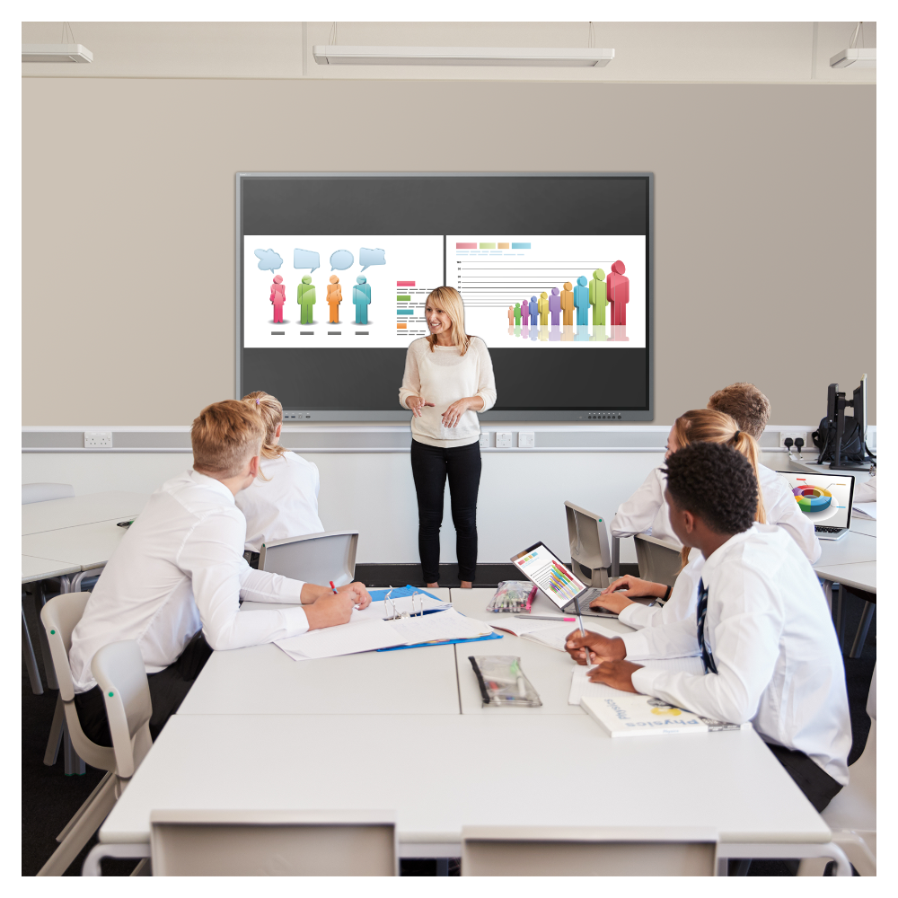 ინტერაქტიული ეკრანი, სმარტ ეკრანი Vivitek NovoTouch BK650i, 65", 4K UHD, Android v9.0, Smart Board, Silver