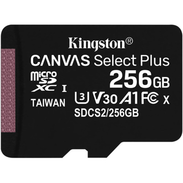 მეხსიერების ბარათი Kingston SDCS2/256GBSP, 256GB, SDXC, UHS-I, U3, Black