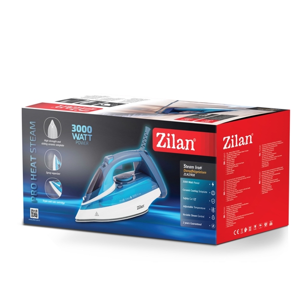 Zilan ZLN2908, 3000W, Steam Iron, White/Blue