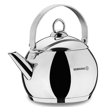 Korkmaz A093, 2L, Teapot, Silver