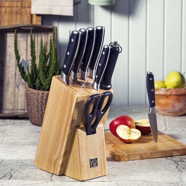 დანების ნაკრები Korkmaz A550, 9Pcs, Knife Set, Silver/Black