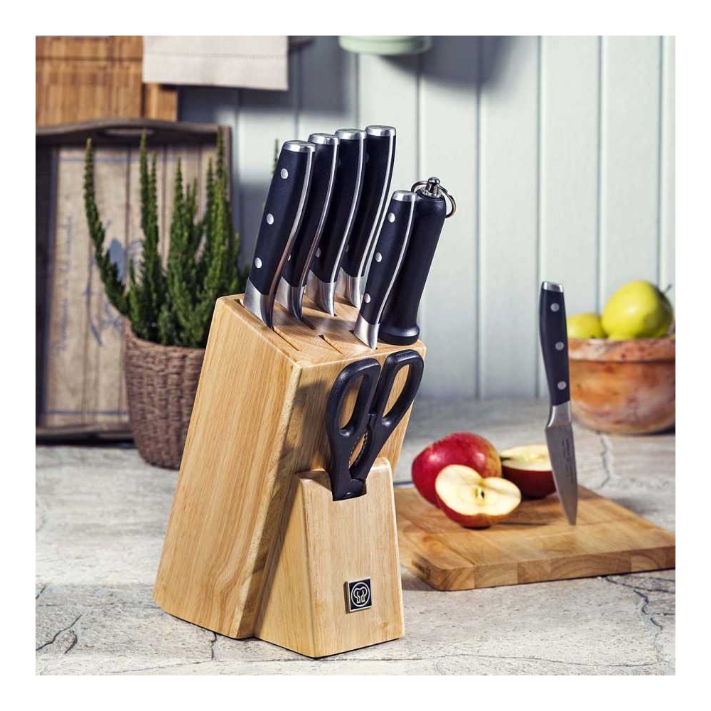 დანების ნაკრები Korkmaz A550, 9Pcs, Knife Set, Silver/Black