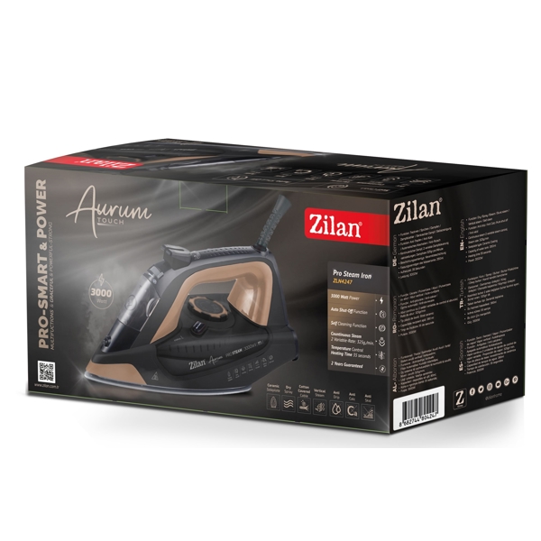 Zilan ZLN4247, 3000W, 380ML, Steam Iron, Black/Brown