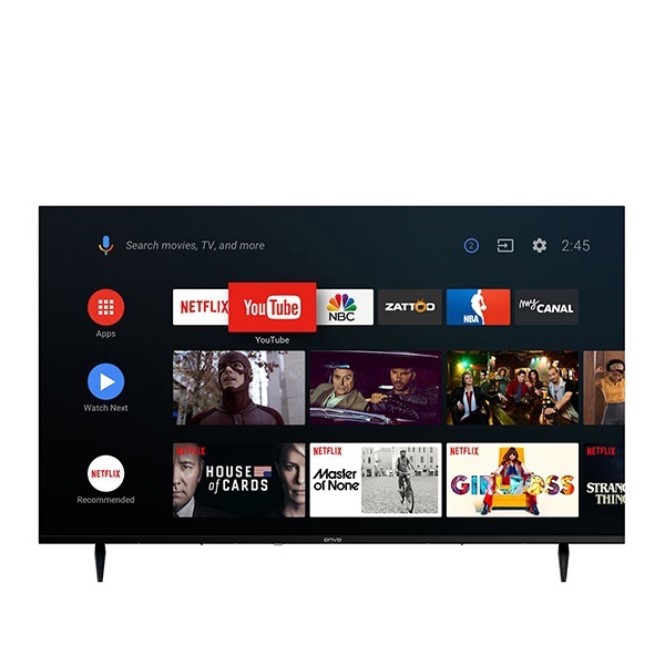 ტელევიზორი Onvo OV50F900, 50", 4K UHD, Smart TV, Android, HDMI, USB, WIFI, BT, Black