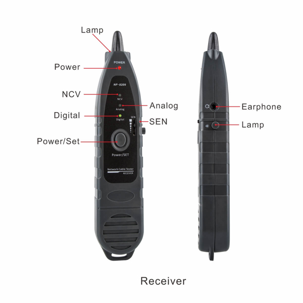 ქსელის ტესტერი Noyafa NF-8209, Cable Tester, Black