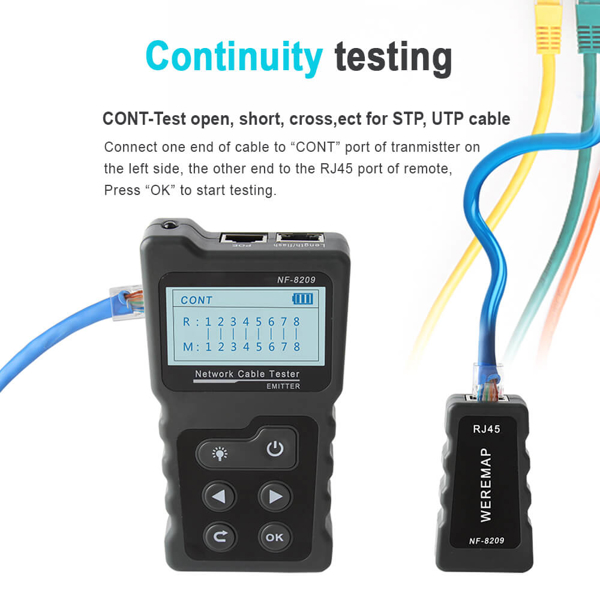 Noyafa NF-8209, Cable Tester, Black