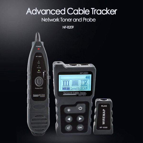 ქსელის ტესტერი Noyafa NF-8209, Cable Tester, Black