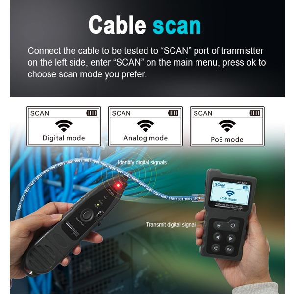 Noyafa NF-8209, Cable Tester, Black