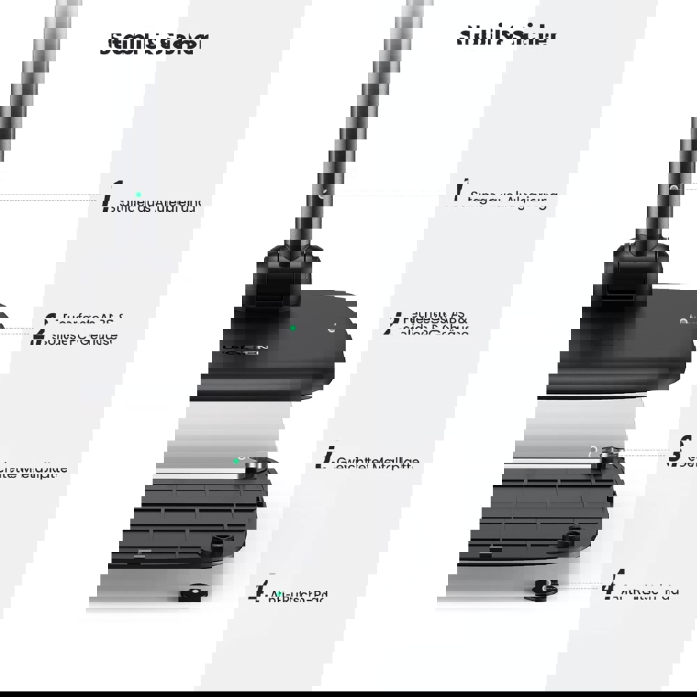 მობილურის დამჭერი UGREEN LP287 (10999), Adjustable Desk Phone Holder, Black