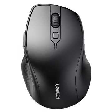 UGREEN MU101 (90395), Ergonomic Wireless 2.4G Mouse, Bluetooth, 4000DPI, Silence Design, Black