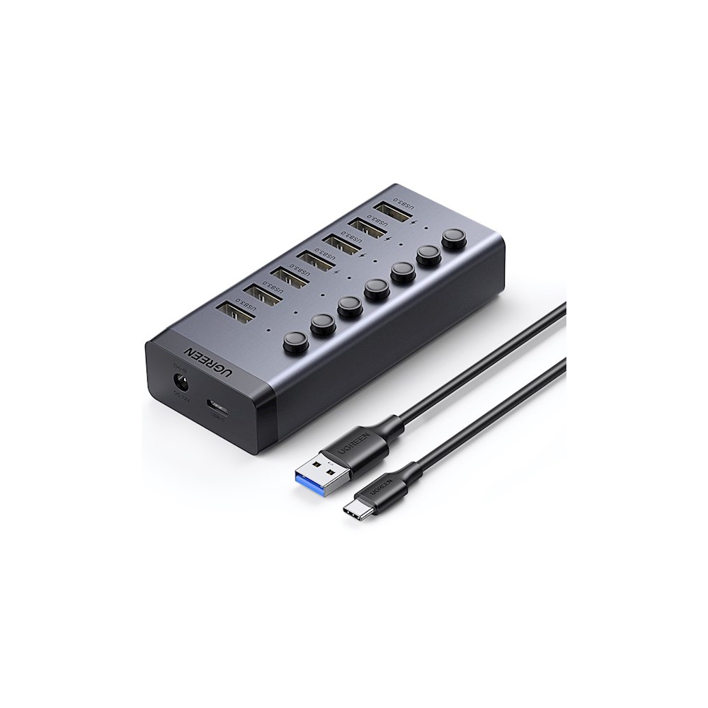 UGREEN CM481 (90307)  USB 3.0 Hub With 7 Ports USB-A 12V 2A, Gray