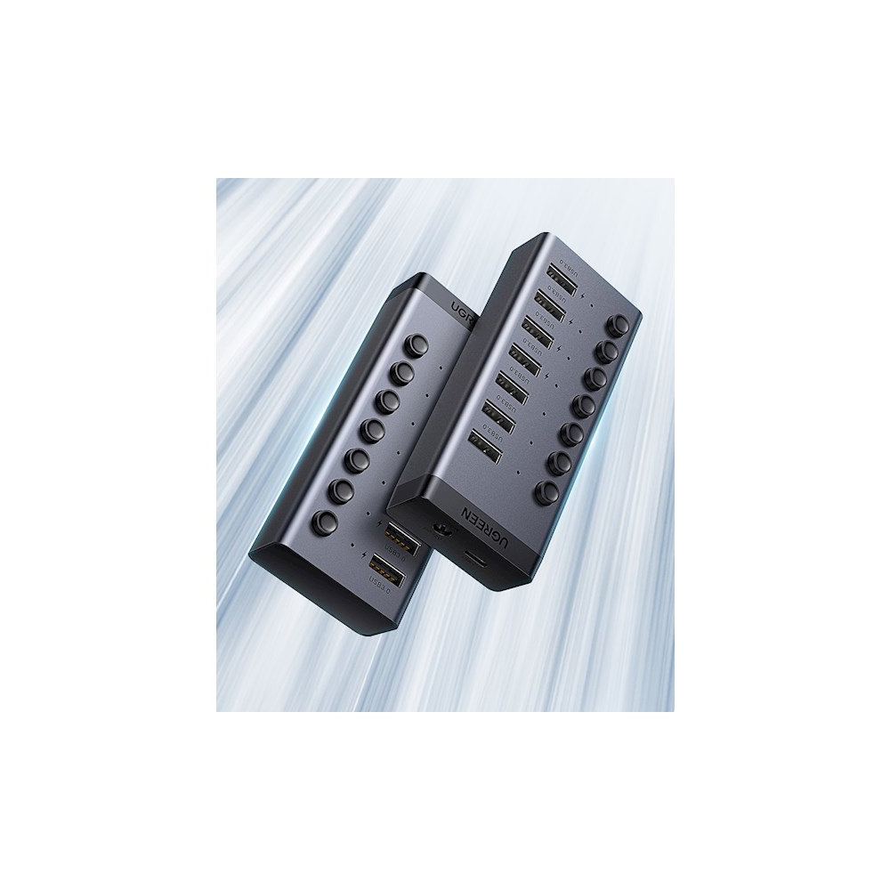 UGREEN CM481 (90307)  USB 3.0 Hub With 7 Ports USB-A 12V 2A, Gray