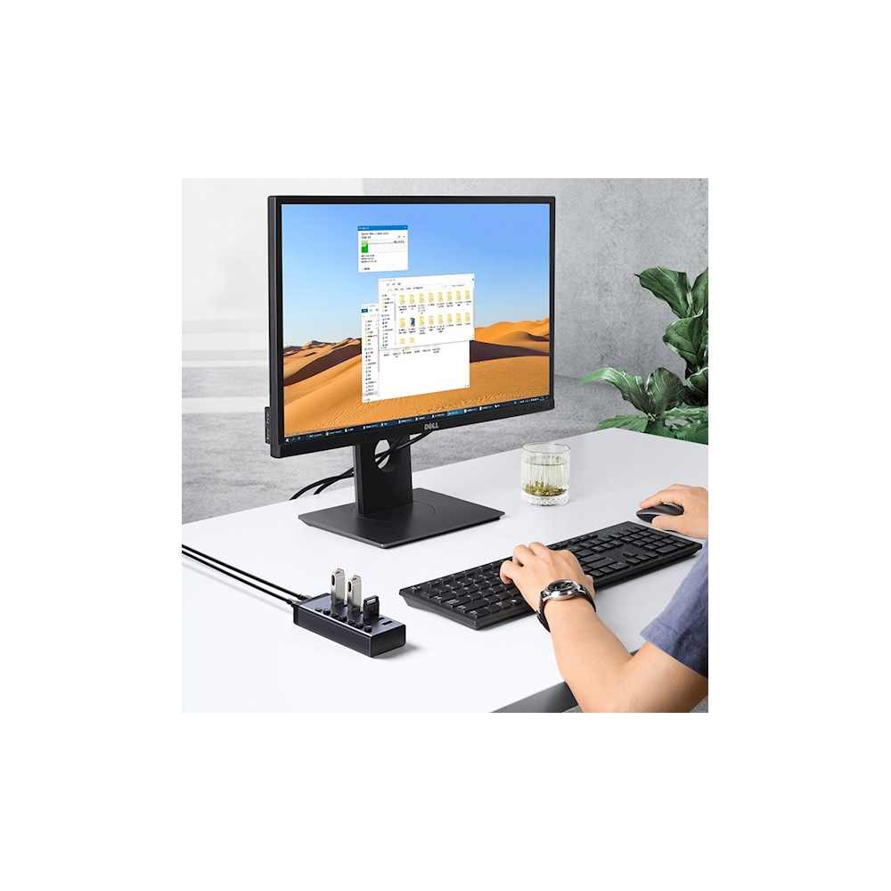 UGREEN CM481 (90307)  USB 3.0 Hub With 7 Ports USB-A 12V 2A, Gray