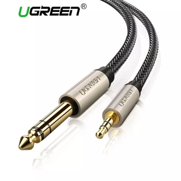 აუდიო კაბელი UGREEN AV127 (10629) 3.5mm to 6.35mm TRS Stereo Audio Cable 3m, Gray