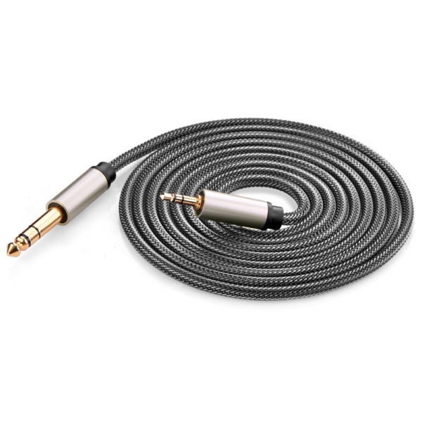 აუდიო კაბელი UGREEN AV127 (10629) 3.5mm to 6.35mm TRS Stereo Audio Cable 3m, Gray