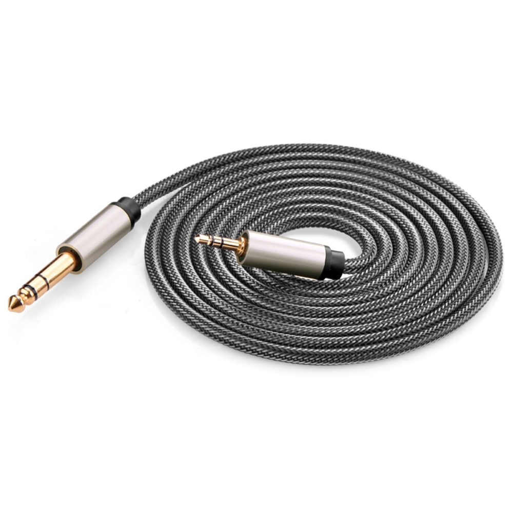 აუდიო კაბელი UGREEN AV127 (10629) 3.5mm to 6.35mm TRS Stereo Audio Cable 3m, Gray