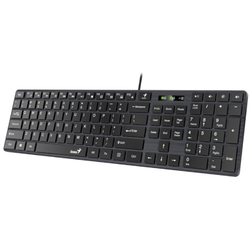 Genius SlimStar 126, Wired, USB, Keyboard, Black