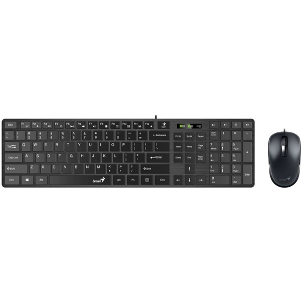 კლავიატურა+მაუსი Genius SlimStar C126, Wired, USB, Keyboard And Mouse, Black