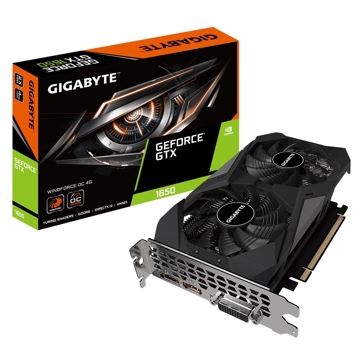 ვიდეო დაფა Gigabyte GV-N1656WF2OC-4GD, Gaming GeForce GTX1650 WINDFORCE OC, 4GB, 128bit, HDMI, DP, DVI-D, Black