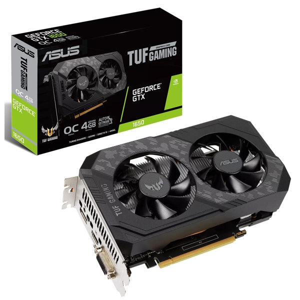 ვიდეო დაფა Asus 90YV0EZ2-M0NA00, Gaming GeForce GTX1650 TUF OC, 4GB, 128bit, HDMI, DP, DVI-D, Black