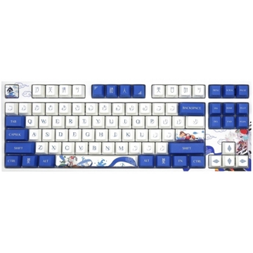 კლავიატურა Varmilo VEA87 Lovebirds-I, Cherry Mx Silent Red, Wired, USB, Gaming Keyboard, White/Blue