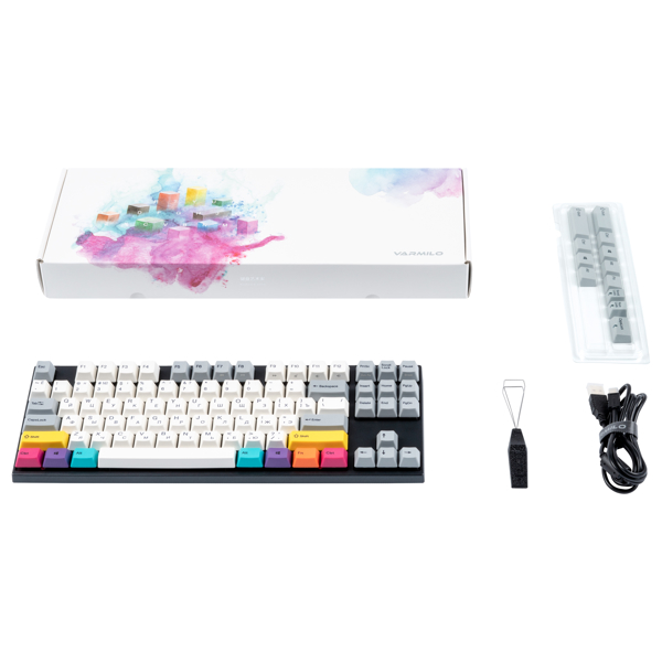 კლავიატურა Varmilo MA87M V2 CMYK, EC Sakura V2, Wired, USB, Gaming Keyboard, Colored
