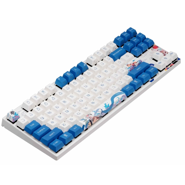 კლავიატურა Varmilo VEA87 Lovebirds-I, Cherry Mx Blue, Wired, USB, Gaming Keyboard, White/Blue