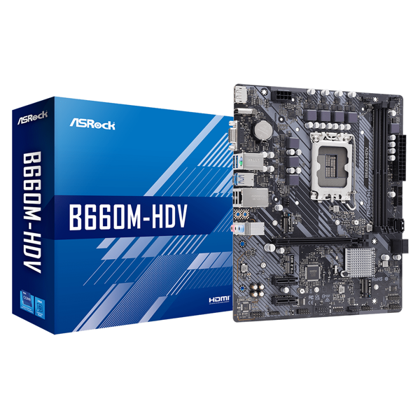 დედა დაფა ASRock B660M-HDV, LGA 1700, DDR4, DIMM, 64GB