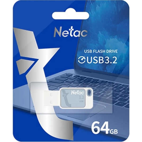 USB ფლეშ მეხსიერება Netac NT03UA31N-064G-32BL, 64GB, USB 3.2, Blue