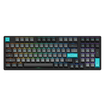 კლავიატურა Akko 3098B Black&Cyan, CS Silver, Wireless, RGB, Bluetooth, USB Type C, Keyboard, Black