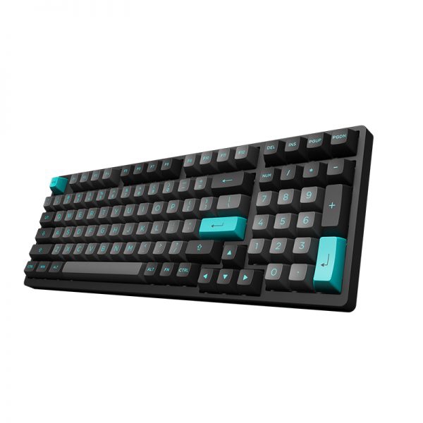 კლავიატურა Akko 3098B Black&Cyan, CS Silver, Wireless, RGB, Bluetooth, USB Type C, Keyboard, Black