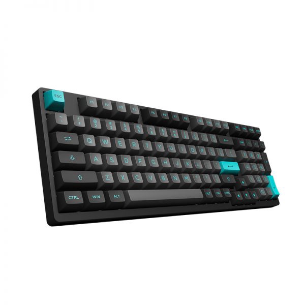 კლავიატურა Akko 3098B Black&Cyan, CS Jelly White, Wireless, RGB, Bluetooth, USB Type C, Keyboard, Black