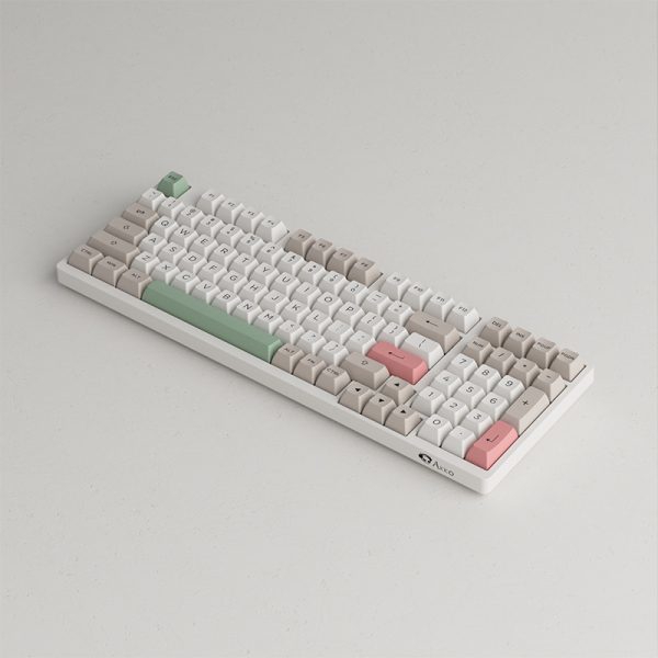 კლავიატურა Akko 9009 Retro 3098B, CS Jelly White, Wireless, RGB, Bluetooth, USB Type C, Keyboard, White