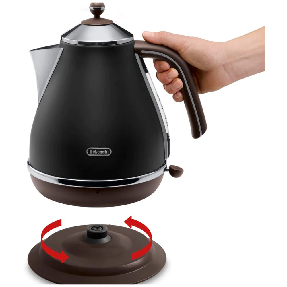 ელექტრო ჩაიდანი DeLonghi KBOV2001.BK Icona, 2000W, 1.7L, Electric Kettle, Black