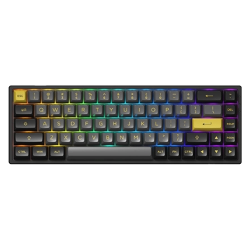 კლავიატურა Akko 3068B Plus Black&Gold, CS Jelly Purple, Wireless, RGB, Bluetooth, USB Type C, Keyboard, Black