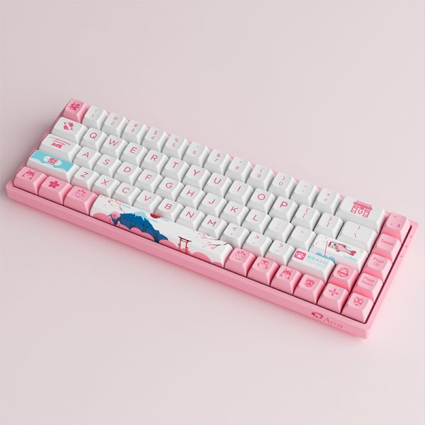 კლავიატურა Akko 3068B PlusTokyo R2, CS Jelly Purple, Wireless, RGB, Bluetooth, USB Type C, Keyboard, Pink/White
