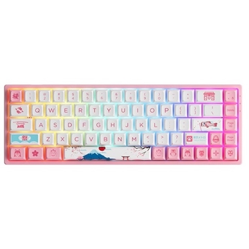 კლავიატურა akko 3068B PlusTokyo R2, CS Jelly Pink, Wireless, RGB, Bluetooth, USB Type C, Keyboard, Pink/White