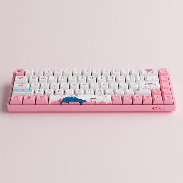 კლავიატურა akko 3068B PlusTokyo R2, CS Jelly Pink, Wireless, RGB, Bluetooth, USB Type C, Keyboard, Pink/White