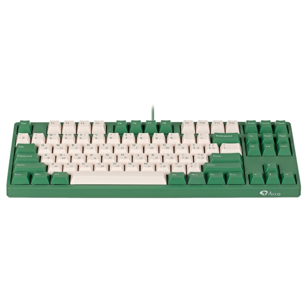 კლავიატურა Akko 3087 Matcha Red Bean, Cherry MX Silent Red, Wired, USB, Gaming Keyboard, Green/White