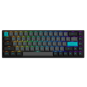 კლავიატურა Akko 3068B Plus Black&Cyan, CS Jelly Pink, Wireless, RGB, Bluetooth, USB Type C, Keyboard, Black