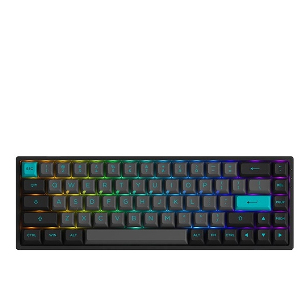 კლავიატურა Akko 3068B Plus Black&Cyan, CS Jelly Pink, Wireless, RGB, Bluetooth, USB Type C, Keyboard, Black