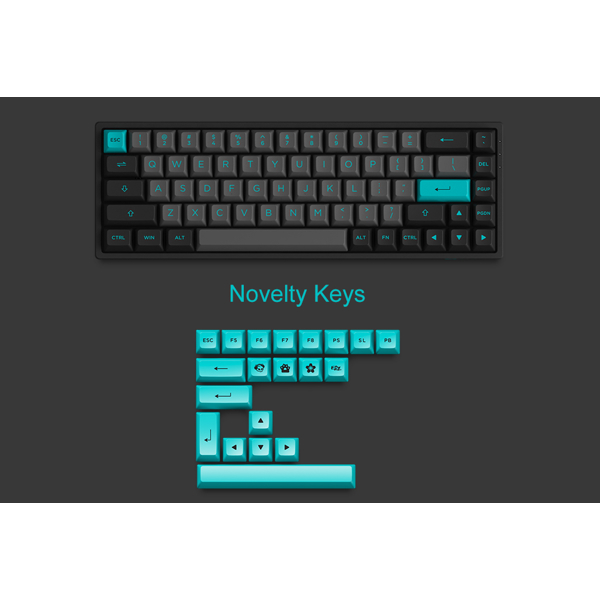 კლავიატურა Akko 3068B Plus Black&Cyan, CS Jelly Pink, Wireless, RGB, Bluetooth, USB Type C, Keyboard, Black