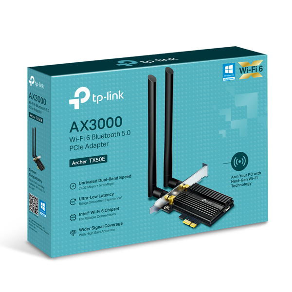 TP-Link Archer TX50E AX3000, Network Adapter, Black