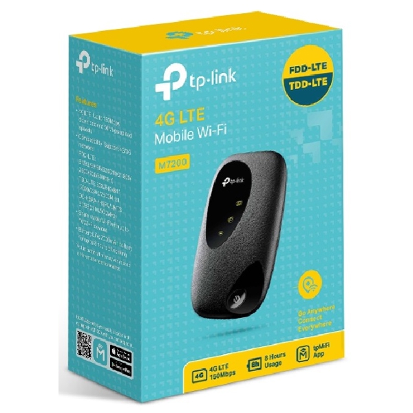 4G როუტერი TP-Link M7200, 300Mbps, LTE Router, Black