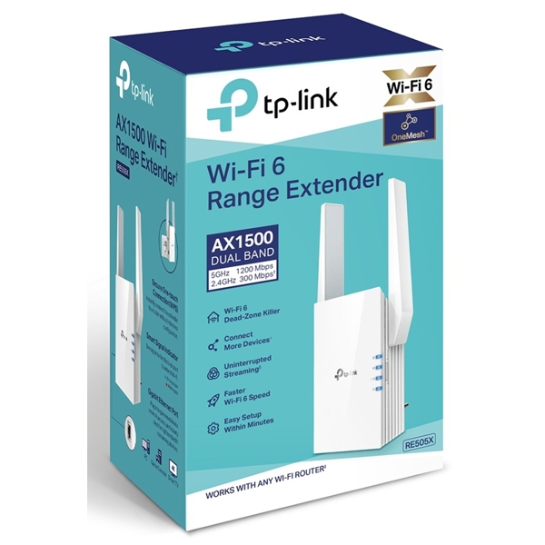 Wi-Fi სიგნალის გამაძლიერებელი TP-Link RE505X, 1200Mbps, Wi-Fi Range Extender, White